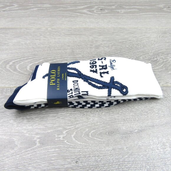 Polo Ralph Lauren RL Anchor Slack Socks Mens Size 6-12.5 (2 PAIRS) NEW - Picture 11 of 13